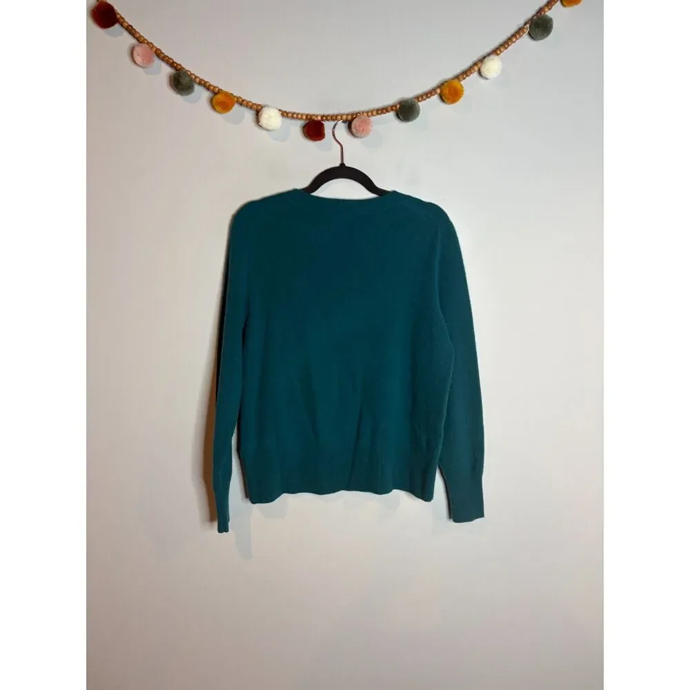 J. Crew teal cashmere sweater